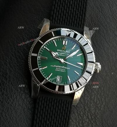 GF Breitling Superocean Heritage II 42mm 2824 Movement Green Face Rubber Band Watch